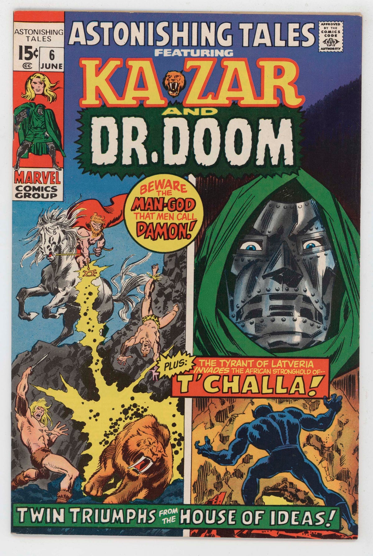 Astonishing Tales 6 Marvel 1971 VF Ka-Zar Black Panther 1st Mockingbird