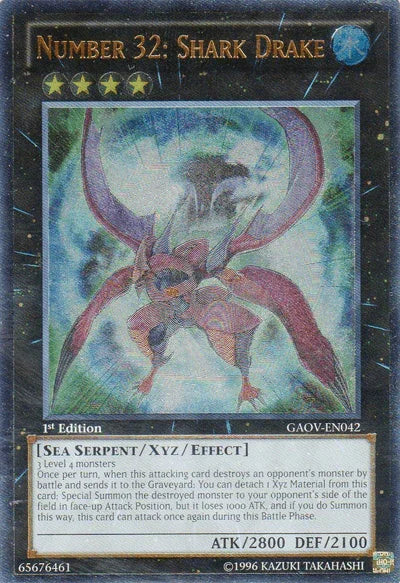 1st Edition, Galactic Overlord, Sea Serpent, Ultimate Rare, Unlimited, Water, Xyz/Effect Monster Number 32: Shark Drake [GAOV-EN042] Ultimate Rare - Trading Card World