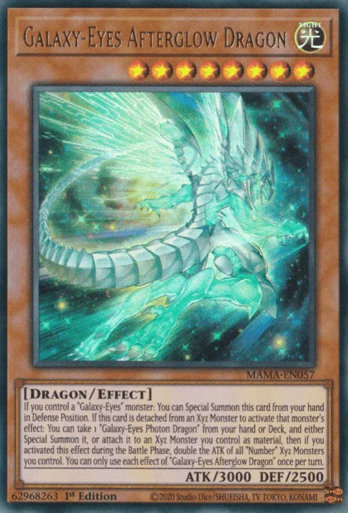 1st Edition, Dragon, Effect Monster, Light, Magnificent Mavens, Ultra Rare Galaxy-Eyes Afterglow Dragon [MAMA-EN057] Ultra Rare - Trading Card World