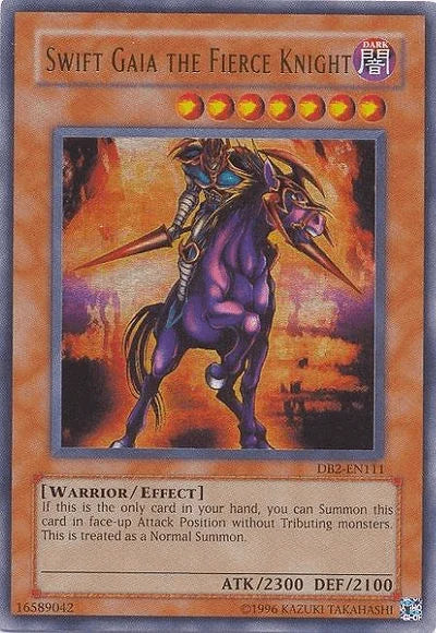 Dark, Dark Beginning 2, Effect Monster, Ultra Rare, Unlimited, Warrior Swift Gaia the Fierce Knight [DB2-EN111] Ultra Rare - Trading Card World
