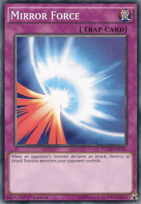 1st Edition, Common, King of Games: Yugi's Legendary Decks, Normal Trap, Trap, Unlimited Mirror Force [YGLD-ENC36] Common - Trading Card World
