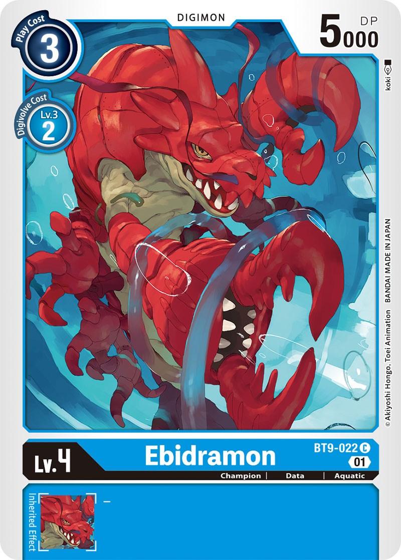 Aquatic, Blue, BT9-022, Champion, Common, Data, Digimon, X Record Ebidramon [BT9-022] [X Record] - Trading Card World