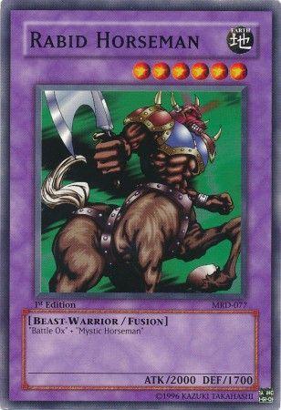 1st Edition, Beast-Warrior, Common, Earth, Fusion Monster, Metal Raiders, Unlimited Rabid Horseman [MRD-077] Common - Trading Card World