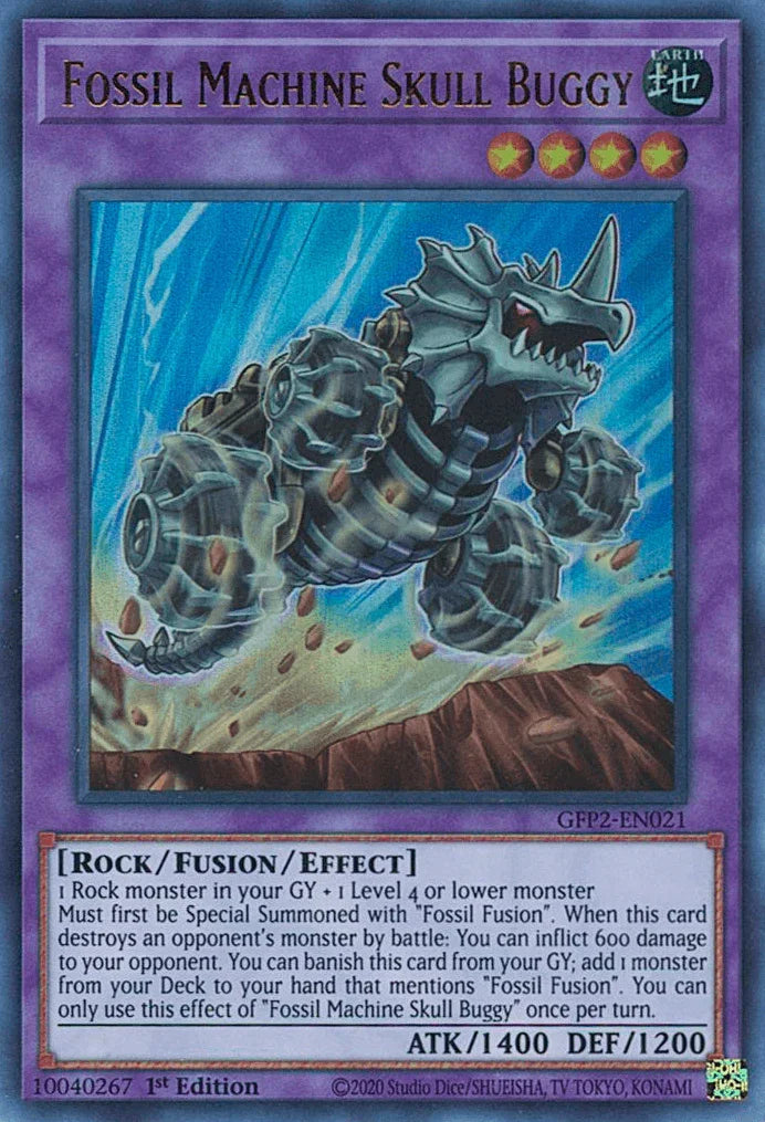 1st Edition, Earth, Fusion/Effect Monster, Ghosts From the Past: The 2nd Haunting, Rock, Ultra Rare Fossil Machine Skull Buggy [GFP2-EN021] Ultra Rare - Trading Card World