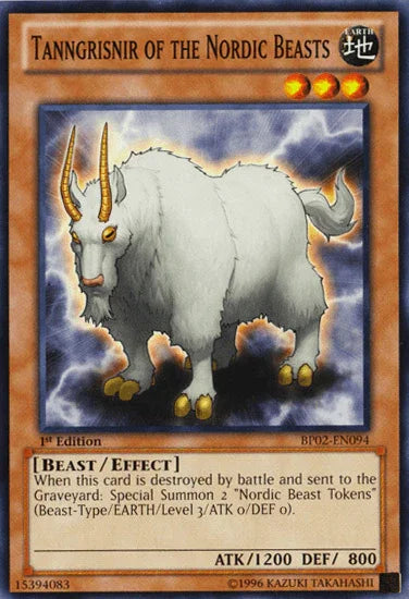 1st Edition, Battle Pack 2: War of the Giants, Beast, Earth, Effect Monster, Mosaic Rare, Unlimited Tanngrisnir of the Nordic Beasts [BP02-EN094] Mosaic Rare - Trading Card World