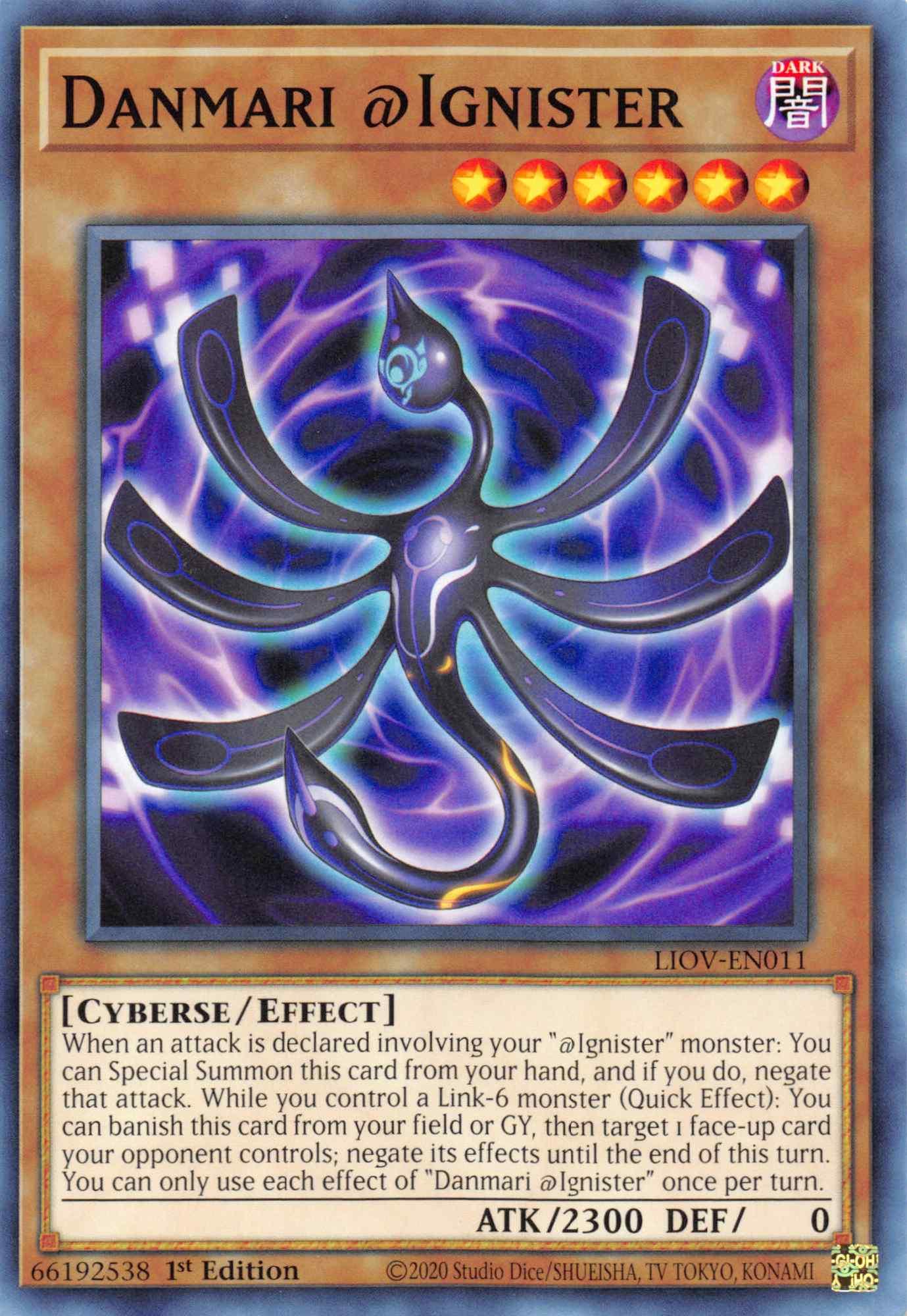1st Edition, Common, Cyberse, Dark, Effect Monster, Lightning Overdrive Danmari @Ignister [LIOV-EN011] Common - Trading Card World
