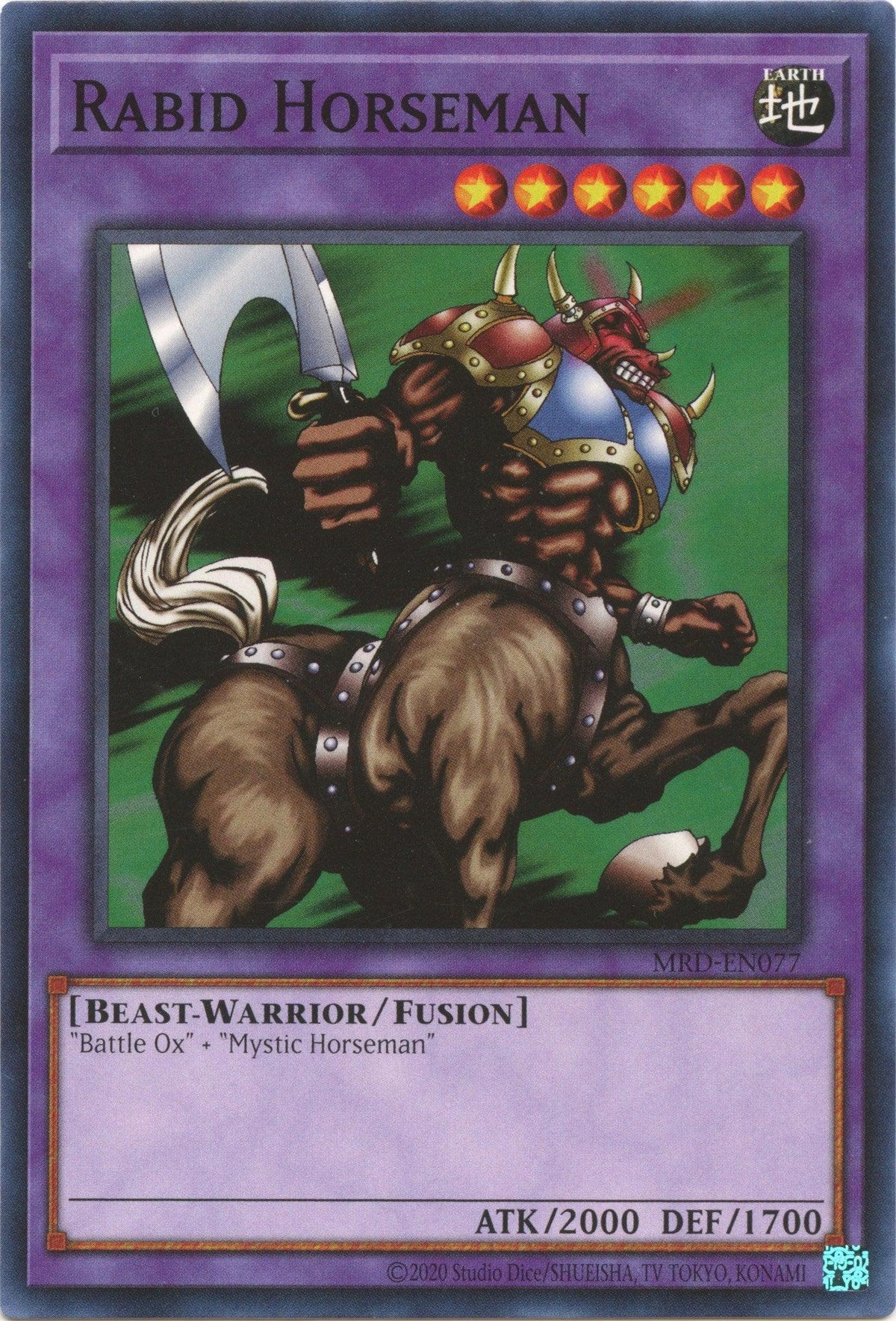 Beast-Warrior, Common, Earth, Fusion Monster, Metal Raiders (25th Anniversary Edition), Unlimited Rabid Horseman (25th Anniversary) [MRD-EN077] Common - Trading Card World