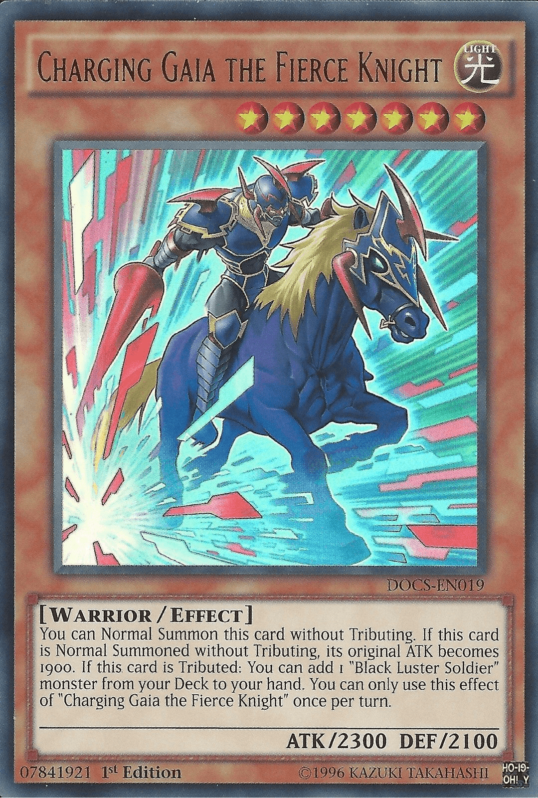 1st Edition, Dimension of Chaos, Effect Monster, Light, Ultra Rare, Unlimited, Warrior Charging Gaia the Fierce Knight [DOCS-EN019] Ultra Rare - Trading Card World