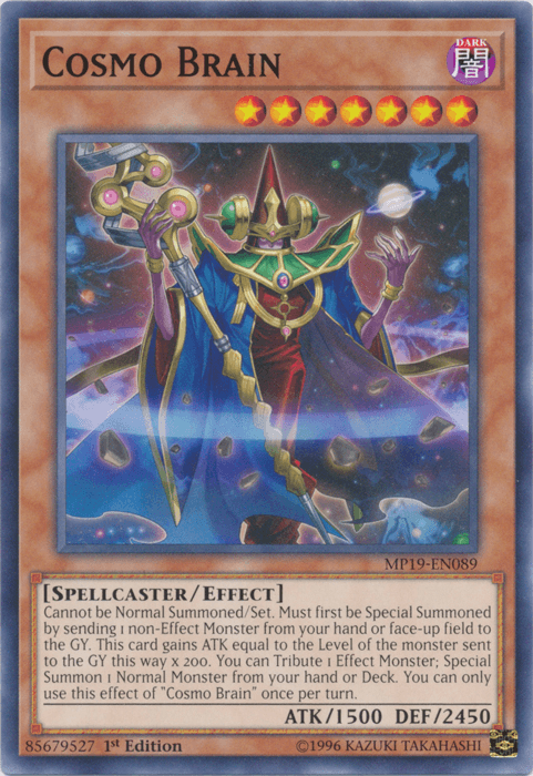 1st Edition, 2019 Gold Sarcophagus Tin Mega Pack, Common, Dark, Effect Monster, Spellcaster, Unlimited Cosmo Brain [MP19-EN089] Common - Trading Card World