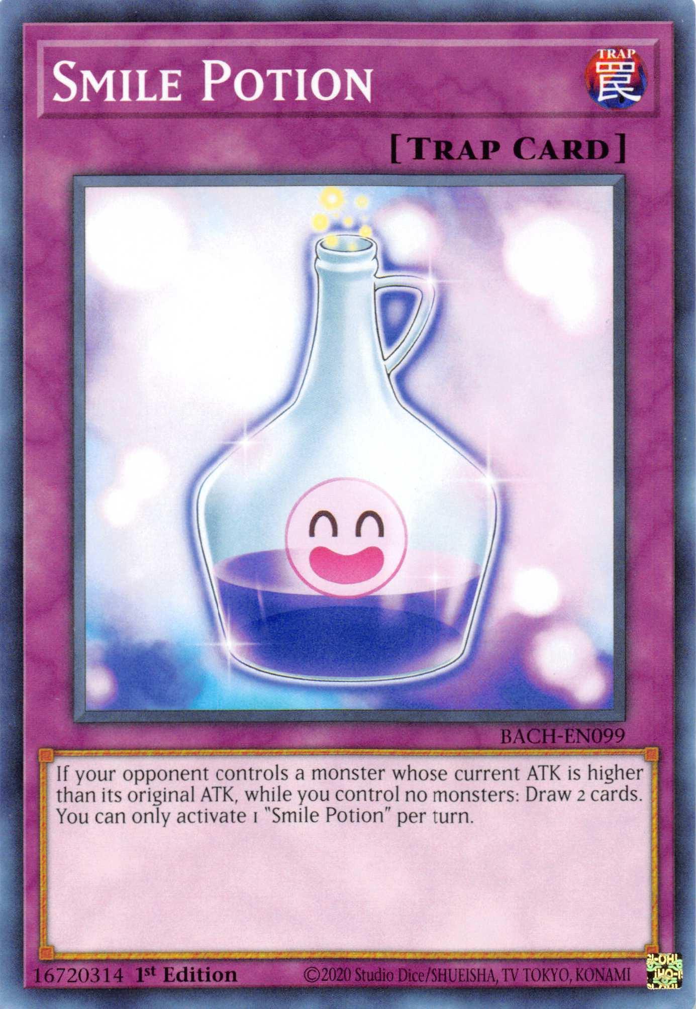 1st Edition, Battle of Chaos, Common, Normal Trap, Trap Smile Potion [BACH-EN099] Common - Trading Card World