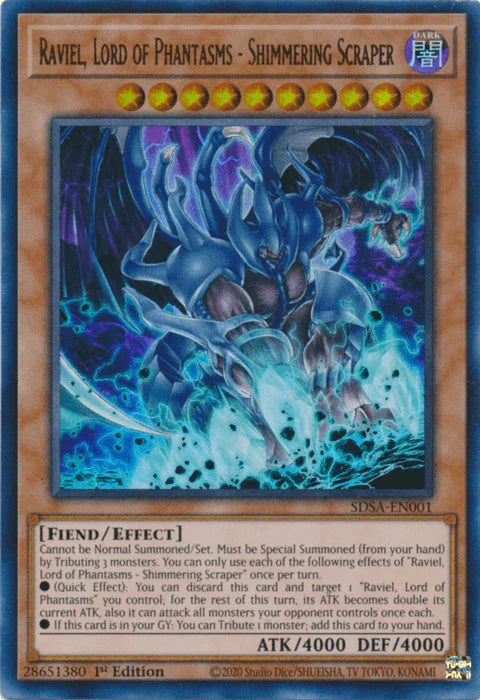 1st Edition, Dark, Effect Monster, Fiend, Structure Deck: Sacred Beasts, Ultra Rare Raviel, Lord of Phantasms - Shimmering Scraper [SDSA-EN001] Ultra Rare - Trading Card World