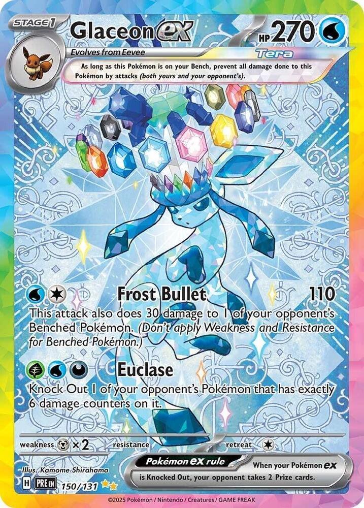 Scarlet & Violet: Prismatic Evolutions Glaceon ex (150/131) [Scarlet & Violet: Prismatic Evolutions] - Trading Card World