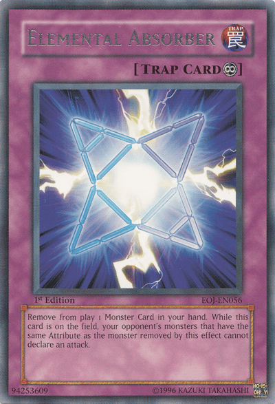 1st Edition, Continuous Trap, Enemy of Justice, Rare, Trap, Unlimited Elemental Absorber [EOJ-EN056] Rare - Trading Card World