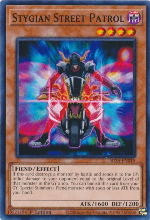 1st Edition, Common, Dark, Effect Monster, Fiend, Structure Deck: Sacred Beasts Stygian Street Patrol [SDSA-EN015] Common - Trading Card World
