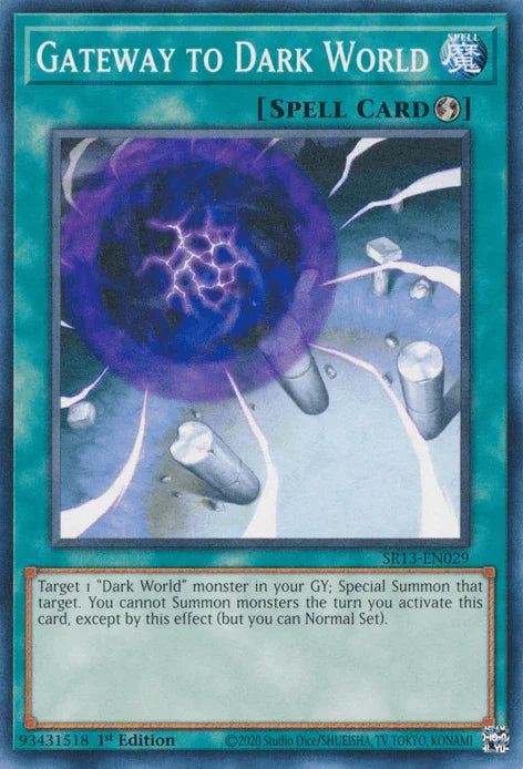 1st Edition, Common, Quick-Play Spell, Spell, Structure Deck: Dark World Gateway to Dark World [SR13-EN029] Common - Trading Card World