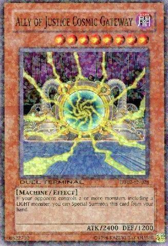 Dark, Duel Terminal 2, Effect Monster, Limited, Machine, Super Rare Ally of Justice Cosmic Gateway [DT02-EN028] Super Rare - Trading Card World