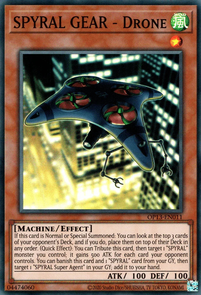 Effect Monster, Machine, OTS Tournament Pack 13, Super Rare, Unlimited, Wind SPYRAL GEAR - Drone [OP13-EN011] Super Rare - Trading Card World