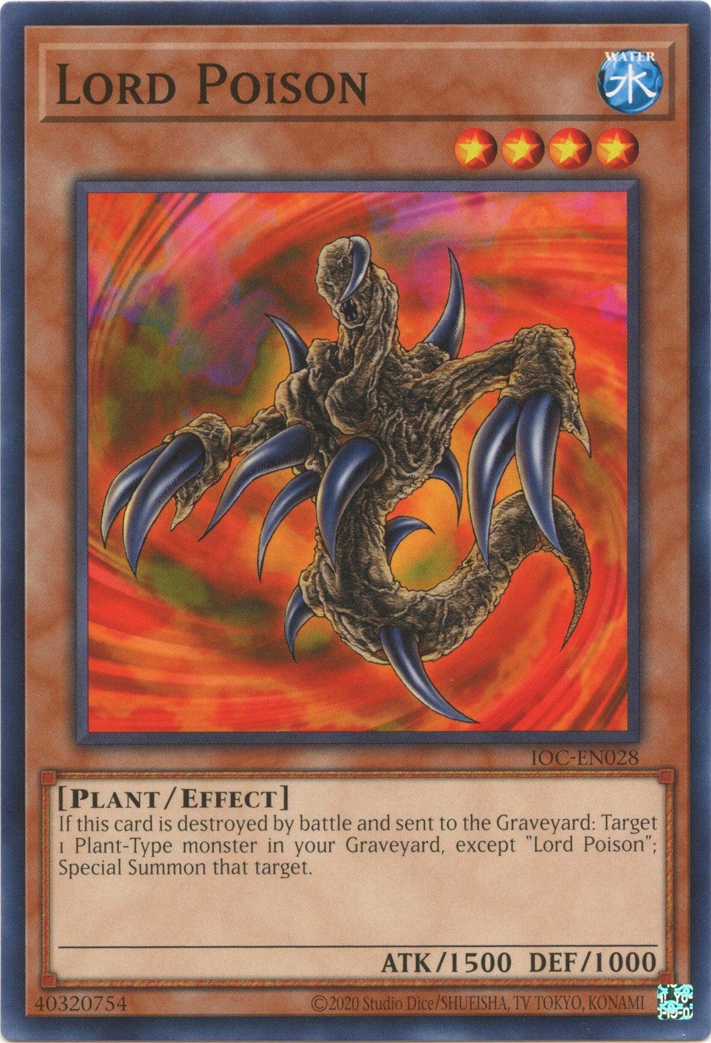 Common, Effect Monster, Invasion of Chaos (25th Anniversary Edition), Plant, Unlimited, Water Lord Poison (25th Anniversary) [IOC-EN028] Common - Trading Card World