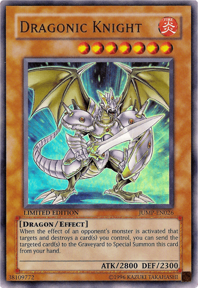 Dragon, Effect Monster, Fire, Limited, Shonen Jump Magazine Promos, Ultra Rare Dragonic Knight [JUMP-EN026] Ultra Rare - Trading Card World