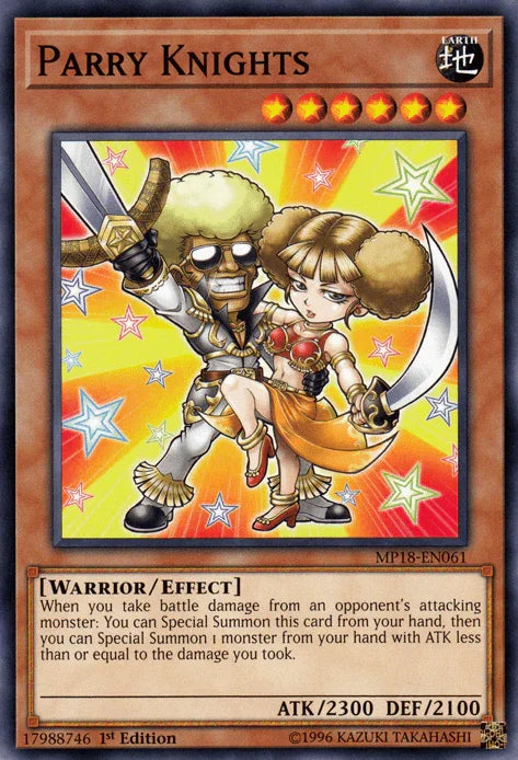 1st Edition, 2018 Mega-Tins Mega Pack, Earth, Effect Monster, Short Print, Warrior Parry Knights [MP18-EN061] Short Print - Trading Card World