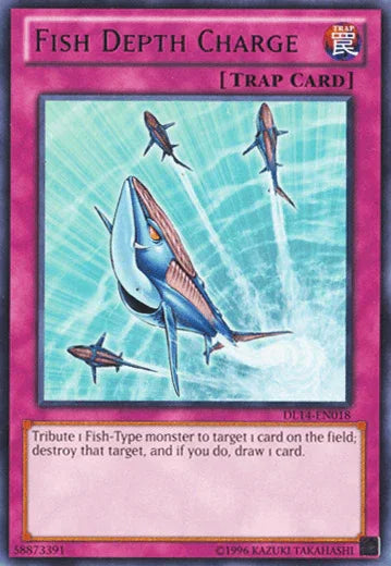 Duelist League Promo, Normal Trap, Rare, Trap, Unlimited Fish Depth Charge (Purple) [DL14-EN018] Rare - Trading Card World
