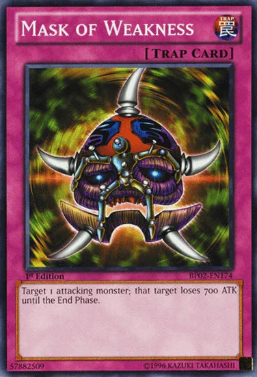 1st Edition, Battle Pack 2: War of the Giants, Mosaic Rare, Normal Trap, Trap, Unlimited Mask of Weakness [BP02-EN174] Mosaic Rare - Trading Card World