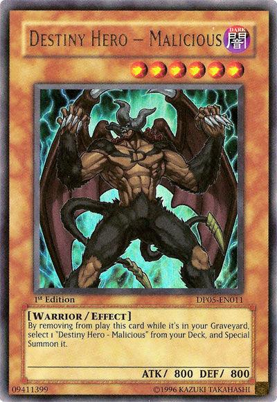 1st Edition, Dark, Duelist Pack 5: Aster Phoenix, Effect Monster, Ultra Rare, Unlimited, Warrior Destiny Hero - Malicious [DP05-EN011] Ultra Rare - Trading Card World