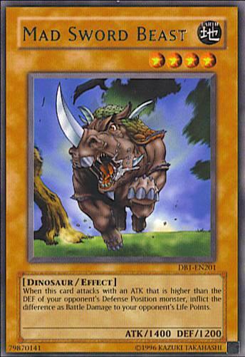 Dark Beginning 1, Dinosaur, Earth, Effect Monster, Rare, Unlimited Mad Sword Beast [DB1-EN201] Rare - Trading Card World