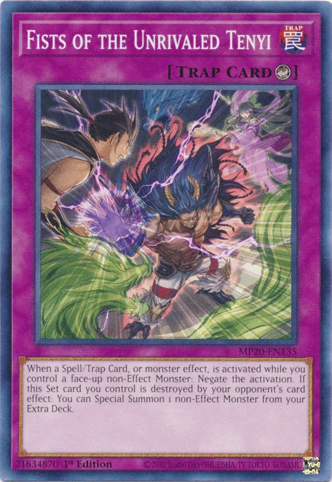 1st Edition, 2020 Tin of Lost Memories, Common, Counter Trap, Trap Fists of the Unrivaled Tenyi [MP20-EN135] Common - Trading Card World