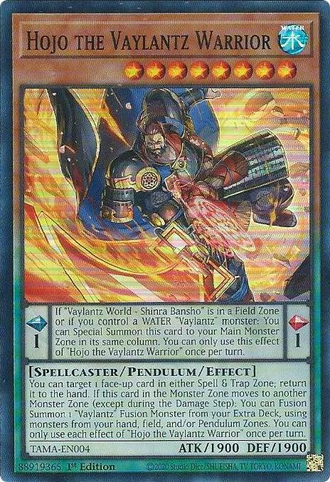 1st Edition, Pendulum/Effect Monster, Spellcaster, Super Rare, Tactical Masters, Water Hojo the Vaylantz Warrior [TAMA-EN004] Super Rare - Trading Card World