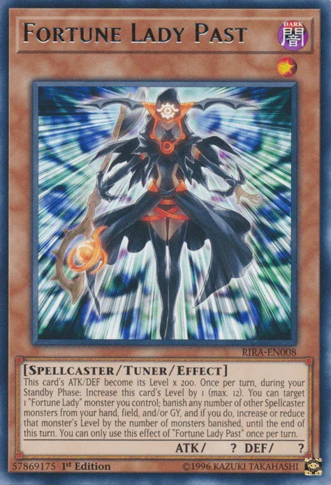 1st Edition, Dark, Rare, Rising Rampage, Spellcaster, Tuner/Effect Monster, Unlimited Fortune Lady Past [RIRA-EN008] Rare - Trading Card World