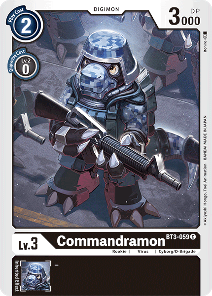 Black, BT3-059, Common, Cyborg/D-Brigade, Digimon, Release Special Booster Ver.1.5, Rookie, Virus Commandramon [BT3-059] [Release Special Booster Ver.1.5] - Trading Card World