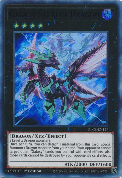 1st Edition, Dark, Dragon, Dragons of Legend: The Complete Series, Ultra Rare, Xyz/Effect Monster Galaxy Stealth Dragon (Purple) [DLCS-EN126] Ultra Rare - Trading Card World