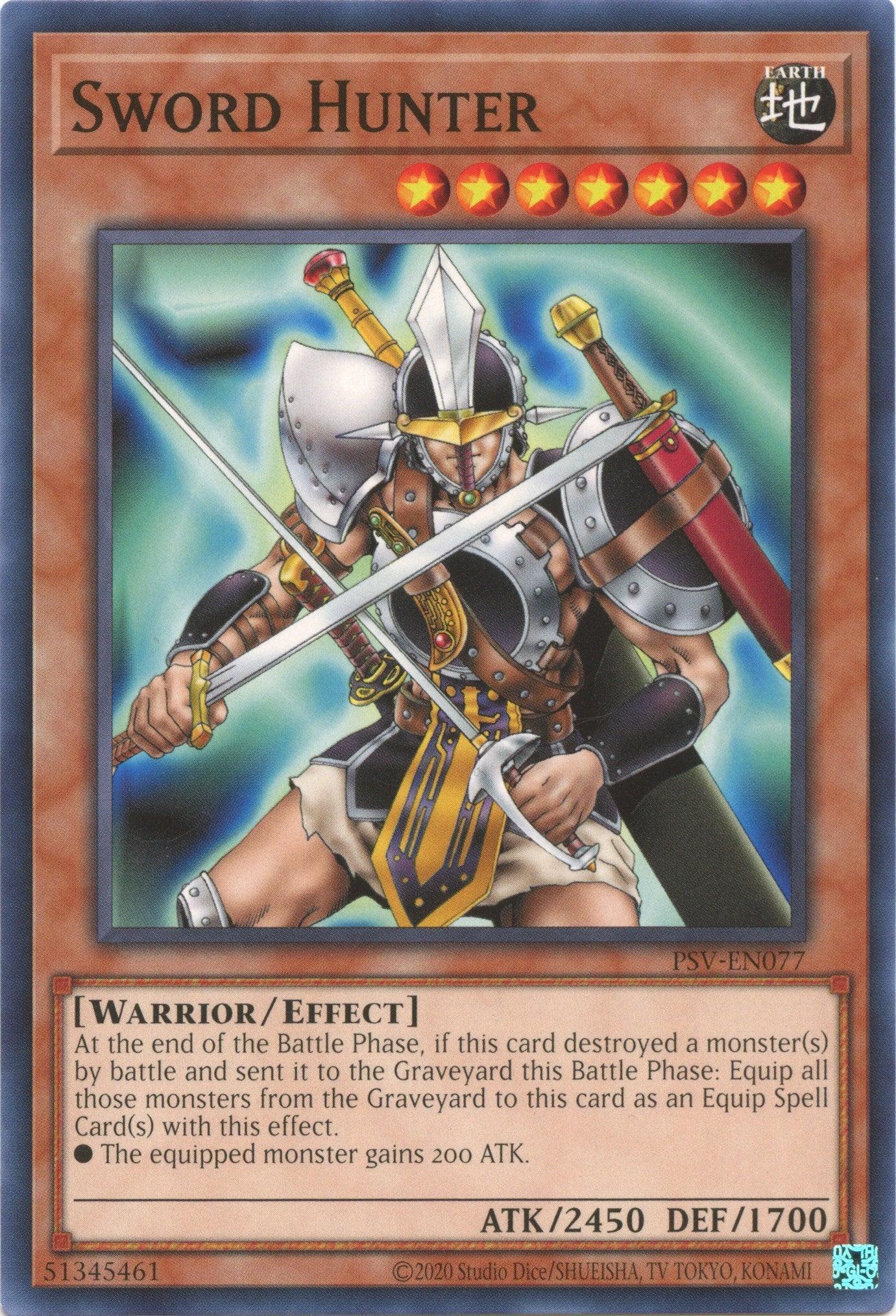 Common, Earth, Effect Monster, Pharaoh's Servant (25th Anniversary Edition), Unlimited, Warrior Sword Hunter (25th Anniversary) [PSV-EN077] Common - Trading Card World
