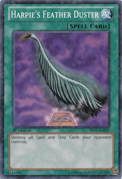 1st Edition, Battle Pack: Epic Dawn, Normal Spell, Spell, Starfoil Rare, Unlimited Harpie's Feather Duster [BP01-EN035] Starfoil Rare - Trading Card World