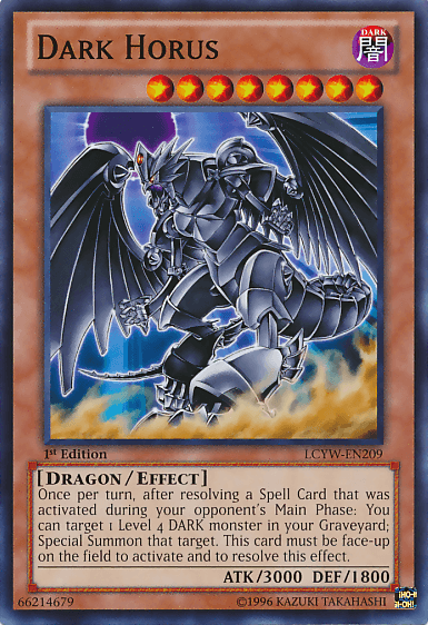 1st Edition, Common, Dark, Dragon, Effect Monster, Legendary Collection 3: Yugi's World, Unlimited Dark Horus [LCYW-EN209] Common - Trading Card World