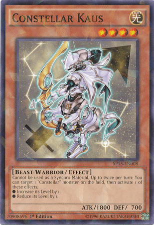 1st Edition, Beast-Warrior, Effect Monster, Light, Shatterfoil Rare, Star Pack ARC-V Constellar Kaus [SP15-EN008] Shatterfoil Rare - Trading Card World