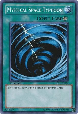 1st Edition, Common, Quick Play Spell, Spell, Starter Deck: Dawn of the Xyz Mystical Space Typhoon [YS11-EN024] Common - Trading Card World