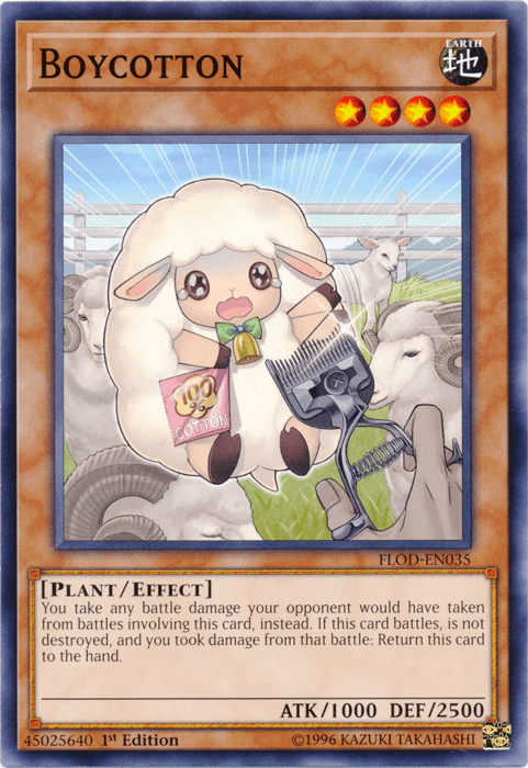 1st Edition, Earth, Effect Monster, Flames of Destruction, Plant, Short Print, Unlimited Boycotton [FLOD-EN035] Short Print - Trading Card World