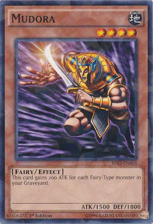 1st Edition, Battle Pack 3: Monster League, Earth, Effect Monster, Fairy, Shatterfoil Rare Mudora [BP03-EN006] Shatterfoil Rare - Trading Card World