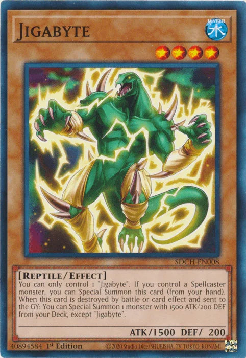 1st Edition, Common, Effect Monster, Reptile, Structure Deck: Spirit Charmers, Water Jigabyte [SDCH-EN008] Common - Trading Card World