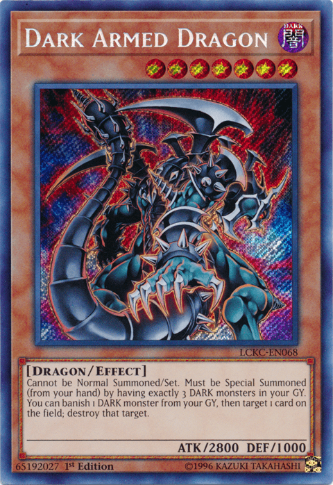 1st Edition, Dark, Dragon, Effect Monster, Legendary Collection Kaiba, Secret Rare, Unlimited Dark Armed Dragon [LCKC-EN068] Secret Rare - Trading Card World