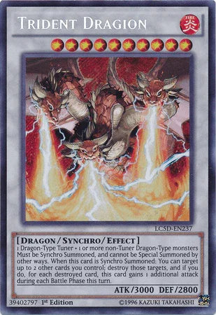 1st Edition, Dragon, Fire, Legendary Collection 5D's, Secret Rare, Synchro/Effect Monster Trident Dragion [LC5D-EN237] Secret Rare - Trading Card World