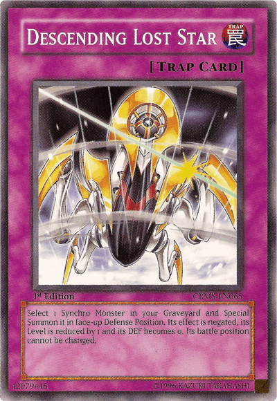 1st Edition, Common, Crimson Crisis, Normal Trap, Trap, Unlimited Descending Lost Star [CRMS-EN065] Common - Trading Card World