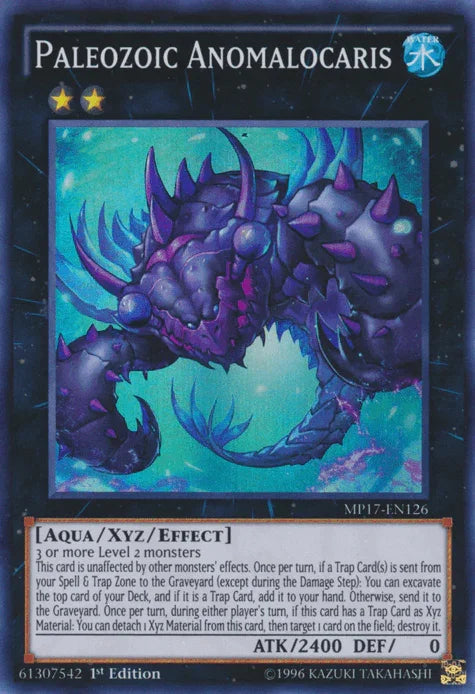 1st Edition, 2017 Mega-Tins Mega Pack, Aqua, Super Rare, Water, Xyz/Effect Monster Paleozoic Anomalocaris [MP17-EN126] Super Rare - Trading Card World