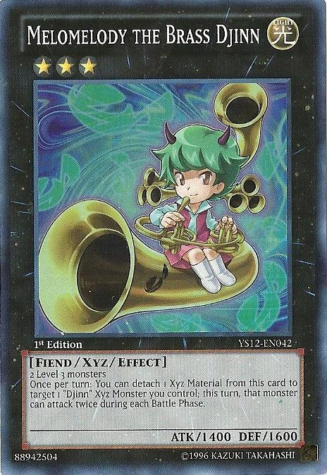 1st Edition, Fiend, Light, Starter Deck: Xyz Symphony, Super Rare, Xyz/Effect Monster Melomelody the Brass Djinn [YS12-EN042] Super Rare - Trading Card World