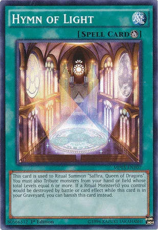 1st Edition, 2015 Mega-Tins Mega Pack, Common, Ritual Spell, Spell Hymn of Light [MP15-EN107] Common - Trading Card World