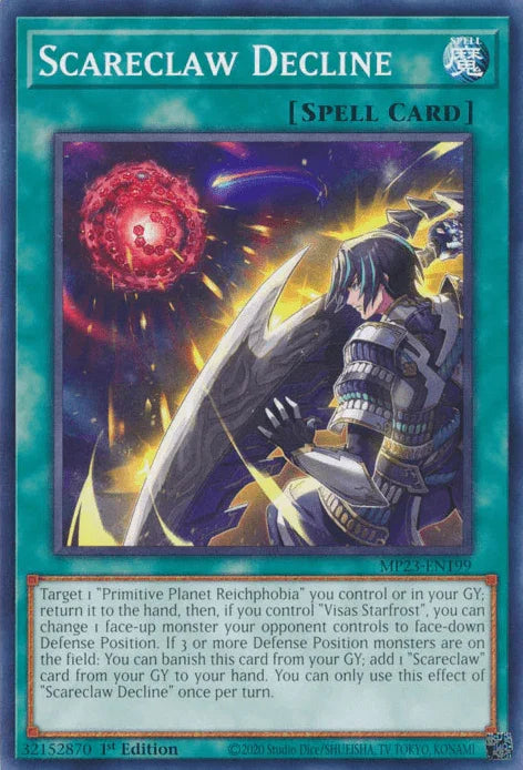 1st Edition, Common, Dueling Heroes Collectors Tin - Mega Pack (25th Anniversary Edition), Normal Spell, Spell Scareclaw Decline [MP23-EN199] Common - Trading Card World