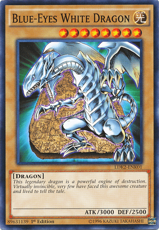 1st Edition, Common, Dragon, Legendary Decks II, Light, Normal Monster, Unlimited Blue-Eyes White Dragon (Version 4) [LDK2-ENK01] Common - Trading Card World