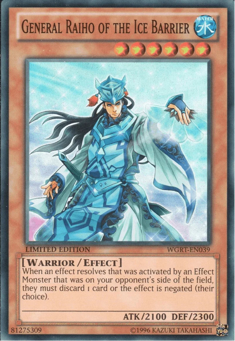 Battle Pack 2: War of the Giants Reinforcements, Effect Monster, Limited, Super Rare, Water General Raiho of the Ice Barrier [WGRT-EN039] Super Rare - Trading Card World